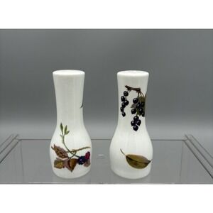 Vintage Royal Worcester Porcelain Salt And Pepper Shakers Fruit Design
